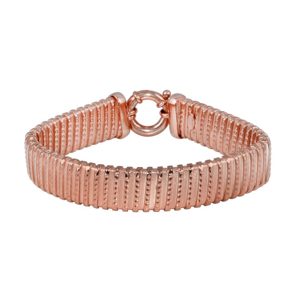 Closeout-925 Rose Gold Plated Mesh Italian Bracelet - JPB00017RGP