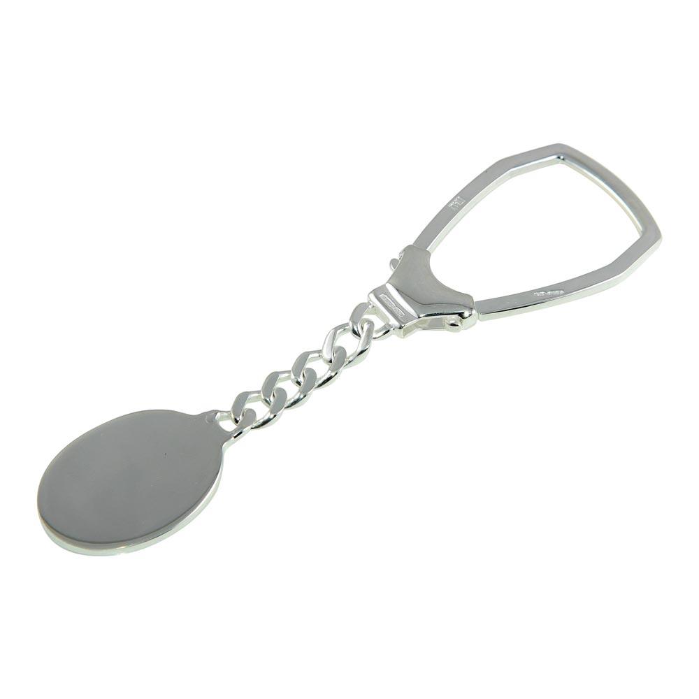 High Polished 925 Sterling Silver Oval Keychain - KEYCHAIN24