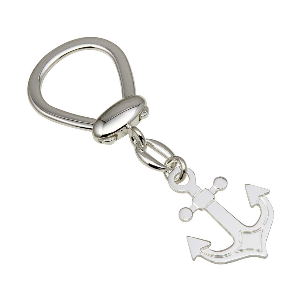 Rhodium Plated 925 Sterling Silver Anchor Keychain - KEYCHAIN28