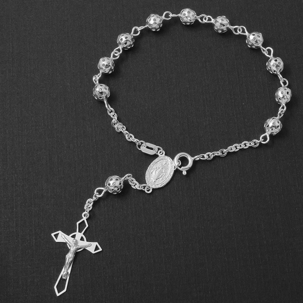 Silver 925 Filigree Rosary Bracelet 5.8mm - ROSB11-6MM