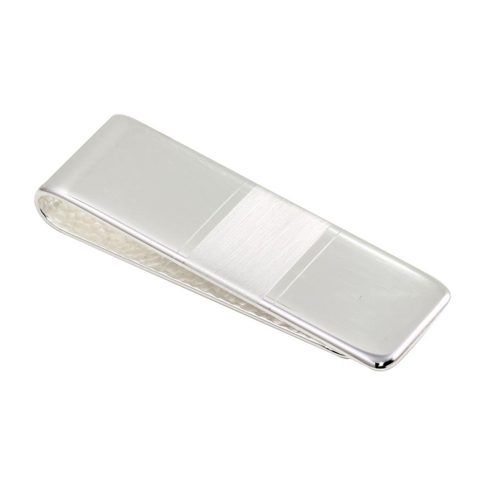 High Polished 925 Sterling Silver Matte Bar Money clip - MONEYCLIP12