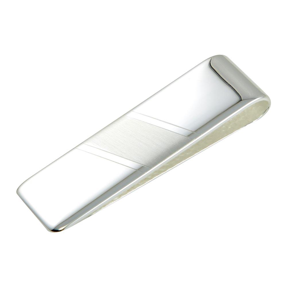 Matte and High Polished 925 Sterling Silver Money Clip - MONEYCLIP14