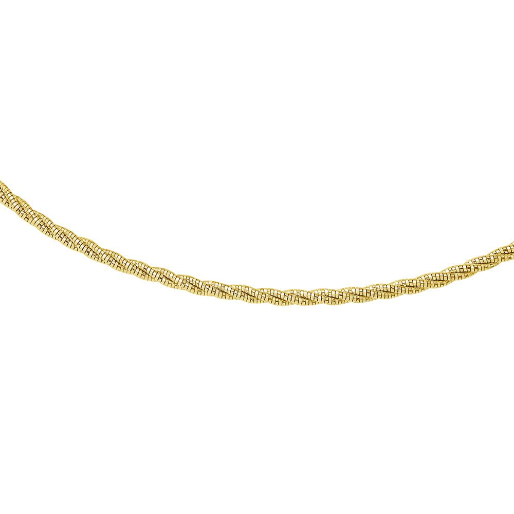 Gold Plated 925 Sterling Silver Layer Twisted Omega Spring Chain Gold Plated 3mm - CH912 GP