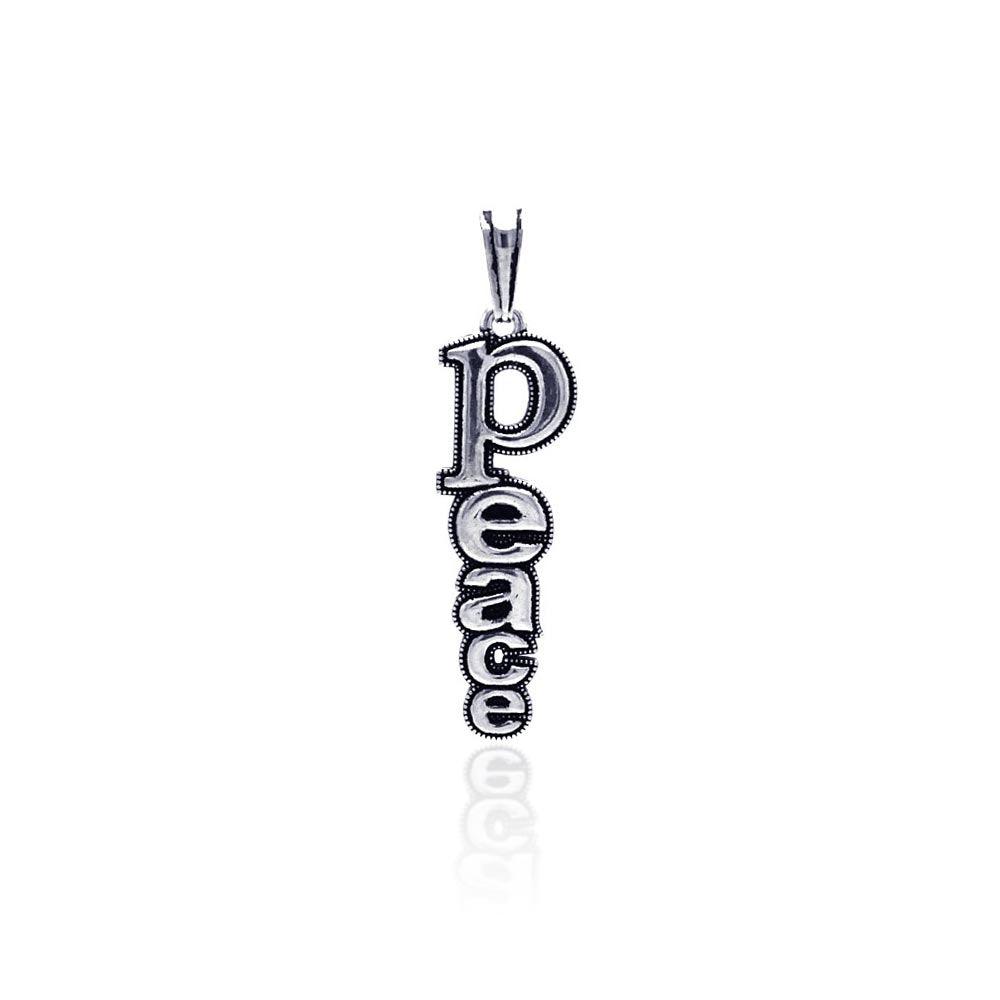 Oxidized 925 Sterling Silver Peace  Pendant - OXP00004