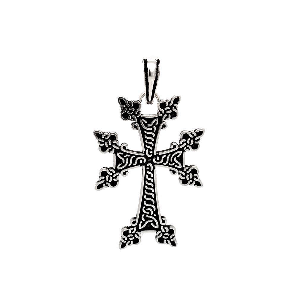 Oxidized 925 Sterling Silver Celtic Cross Pendant - OXP00009