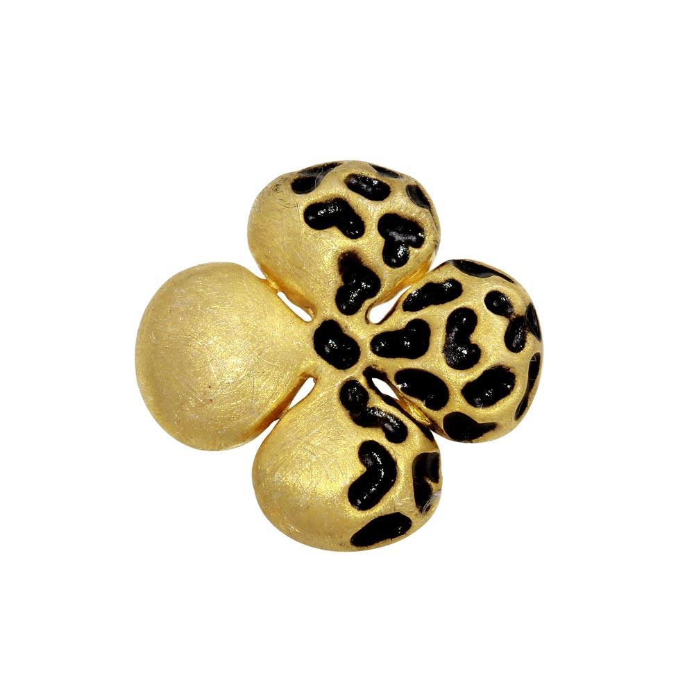 Gold Plated 925 Sterling Silver Matte Finish Flower Pendant - SPP00010