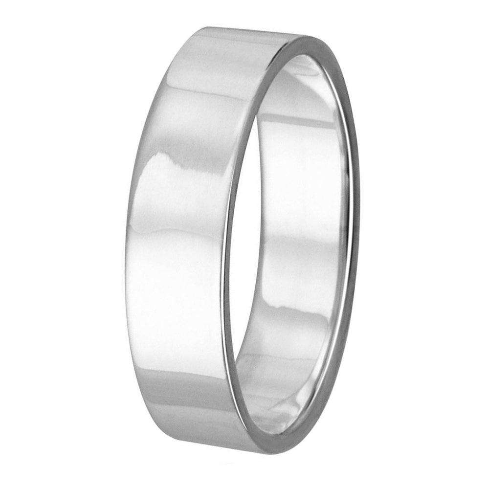 High Polished 925 Sterling Silver Plain Wedding Band Flat Ring - RING02-3MM