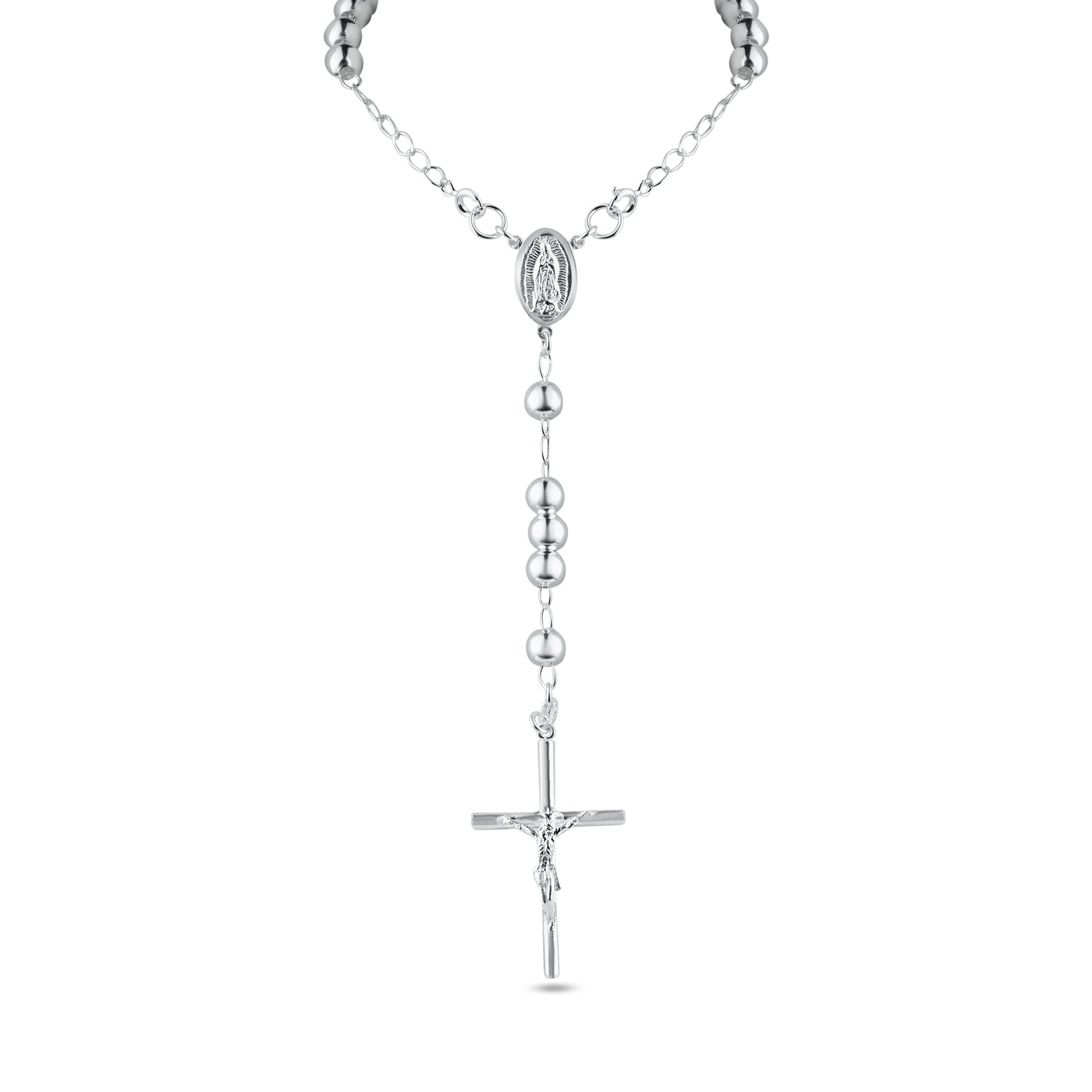 High Polished 925 Sterling Silver Rosary 6mm - RJP00008