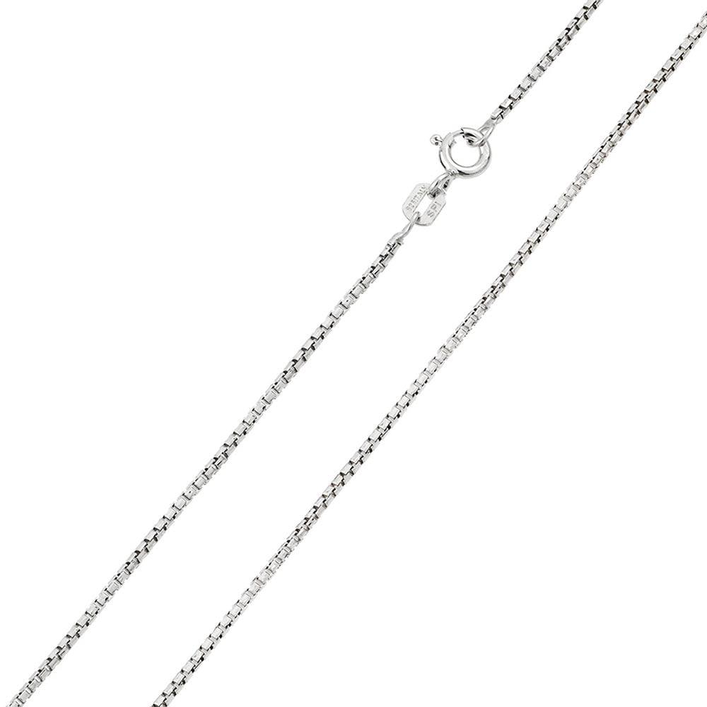 Rhodium Plated 925 Sterling SilverBox Round Diamond Cut 024 Chain 1.2mm (Pk of 6) - CH209 RH