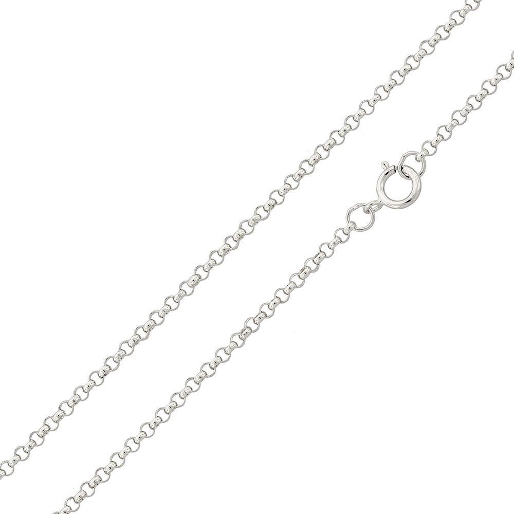 Rhodium Plated 925 Sterling Silver Rolo 020 Chain 1.35mm - CH230 RH