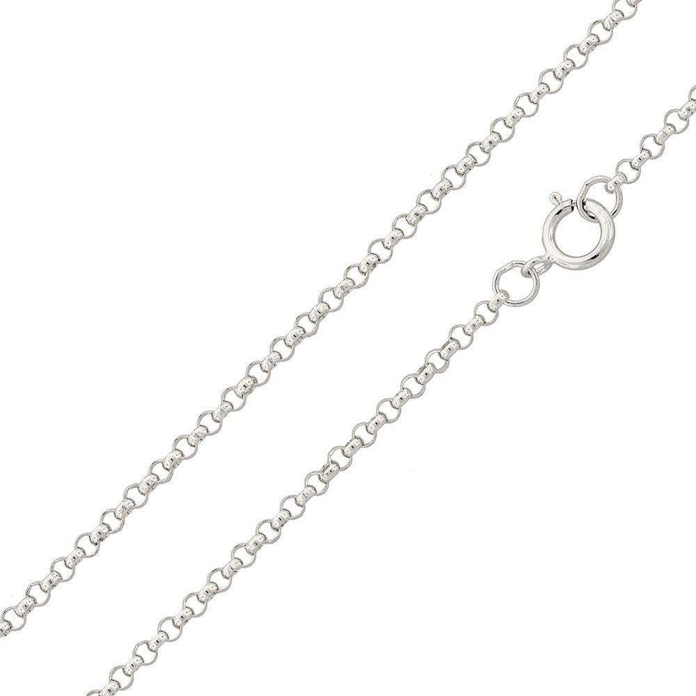 Rhodium Plated 925 Sterling Silver Rolo 030 Chain 2.1mm - CH231 RH