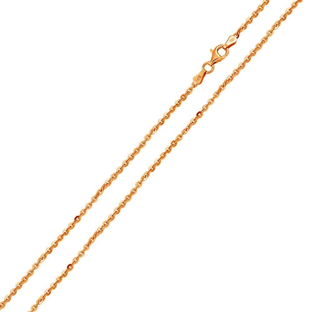 Rose Gold Plated 925 Sterling Silver  Diamond Cut Edge Rolo 050 Chains 1.7mm - CH163 RGP