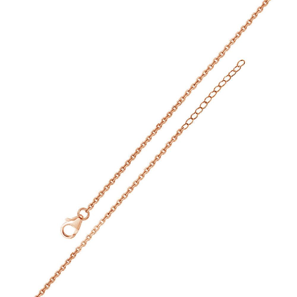 Rose Gold Plated 925 Sterling Silver Adjustable Extension Chain 1.2mm - S025RGP-CLAW