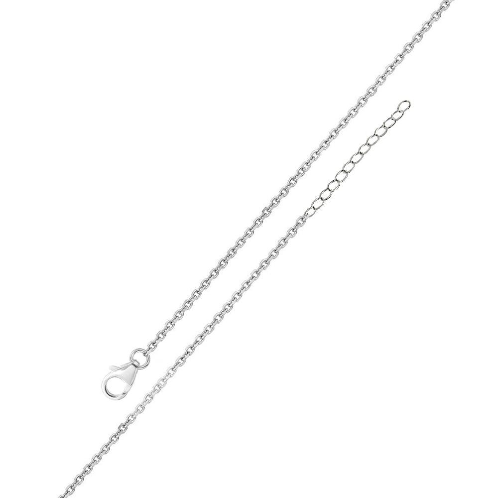 Rhodium Plated 925 Sterling Silver Adjustable Extension Chain 1.2mm - S025RH-CLAW