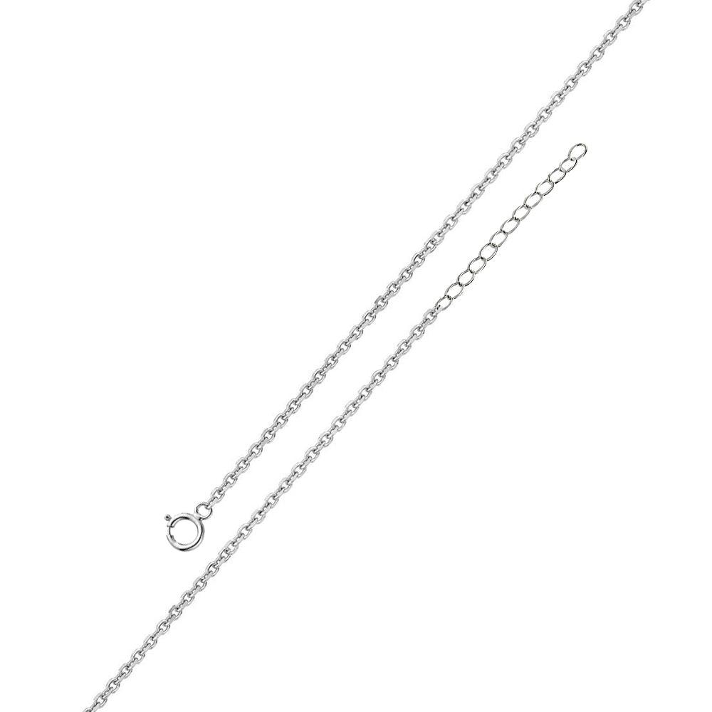 Rhodium Plated 925 Sterling Silver Adjustable Extension Chain 1.2mm - S025RH-SPRING