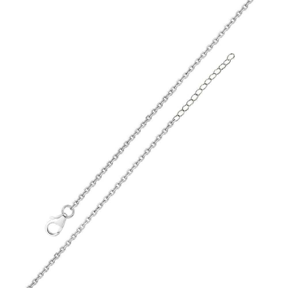 Rhodium Plated 925 Sterling Silver Adjustable Extension Chain 1.25mm - S030RH-CLAW