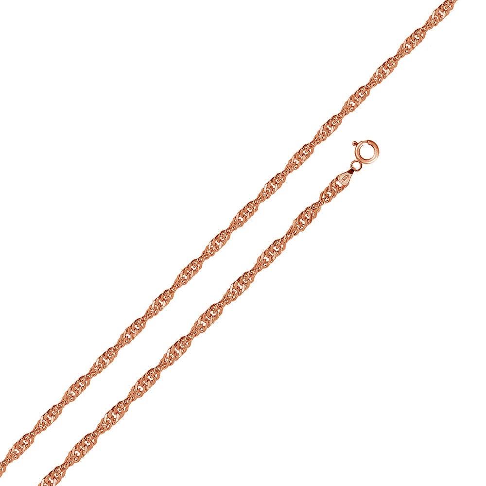 Rose Gold Plated 925 Sterling Silver Singapore 020 Chain 1.2mm - CH166 RGP