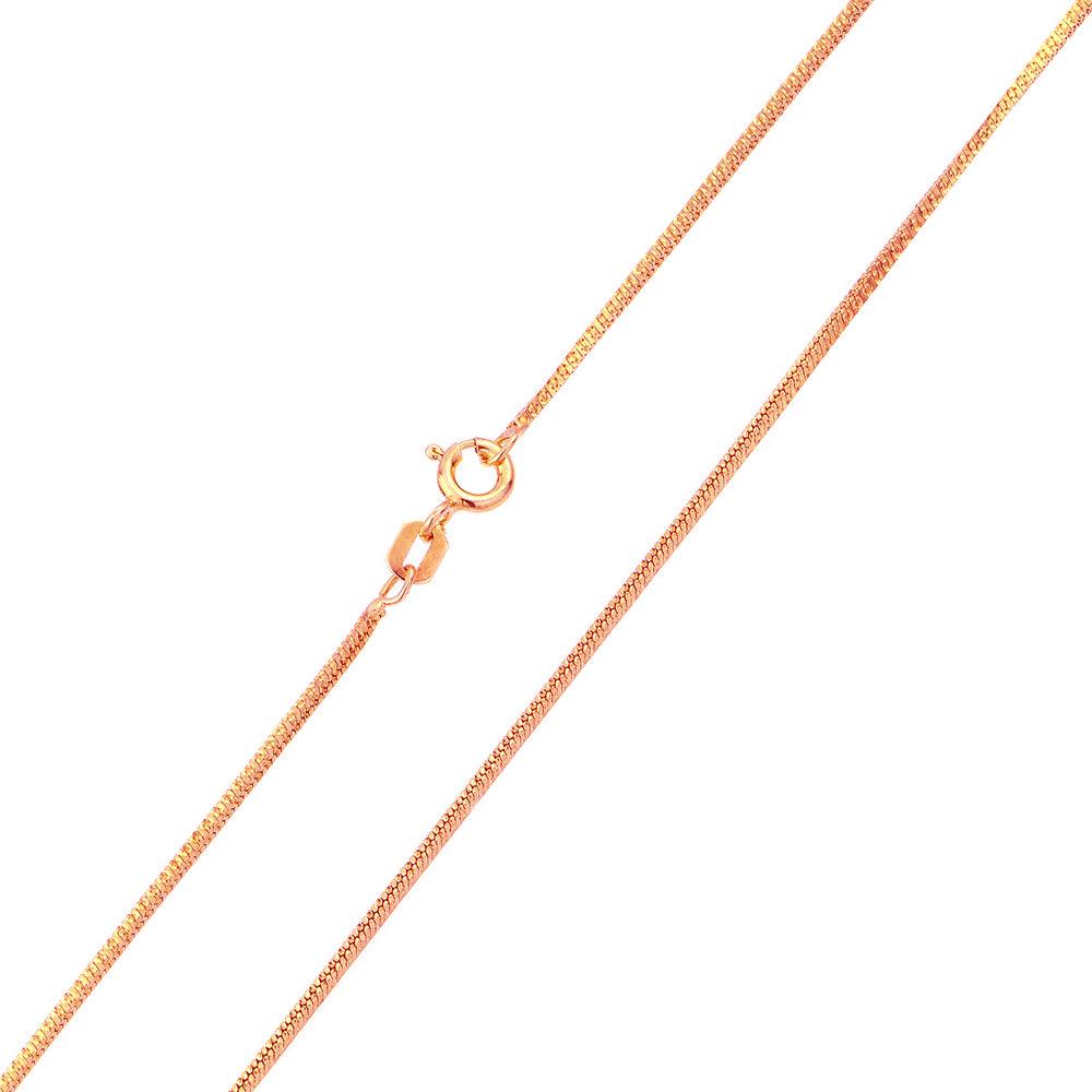 Rose Gold Plated 925 Sterling Silver Square Sided Snake 025 Chain 0.9mm - CH152 RGP