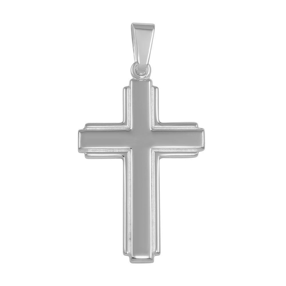 High Polished 925 Sterling Silver Small Cross Pendant - SOP00038