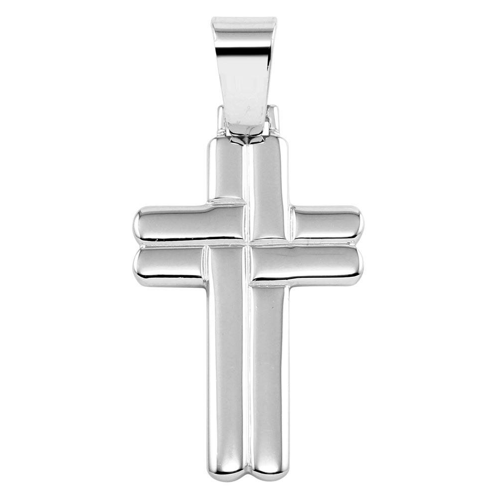 Rhodium Plated 925 Sterling Silver Cross Pendant - SOP00072