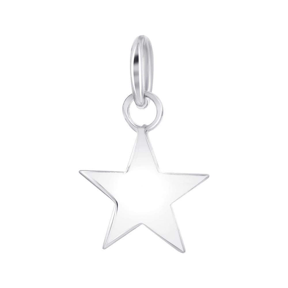 Silver 925 High Polished Engravable Star Charm - STAR01