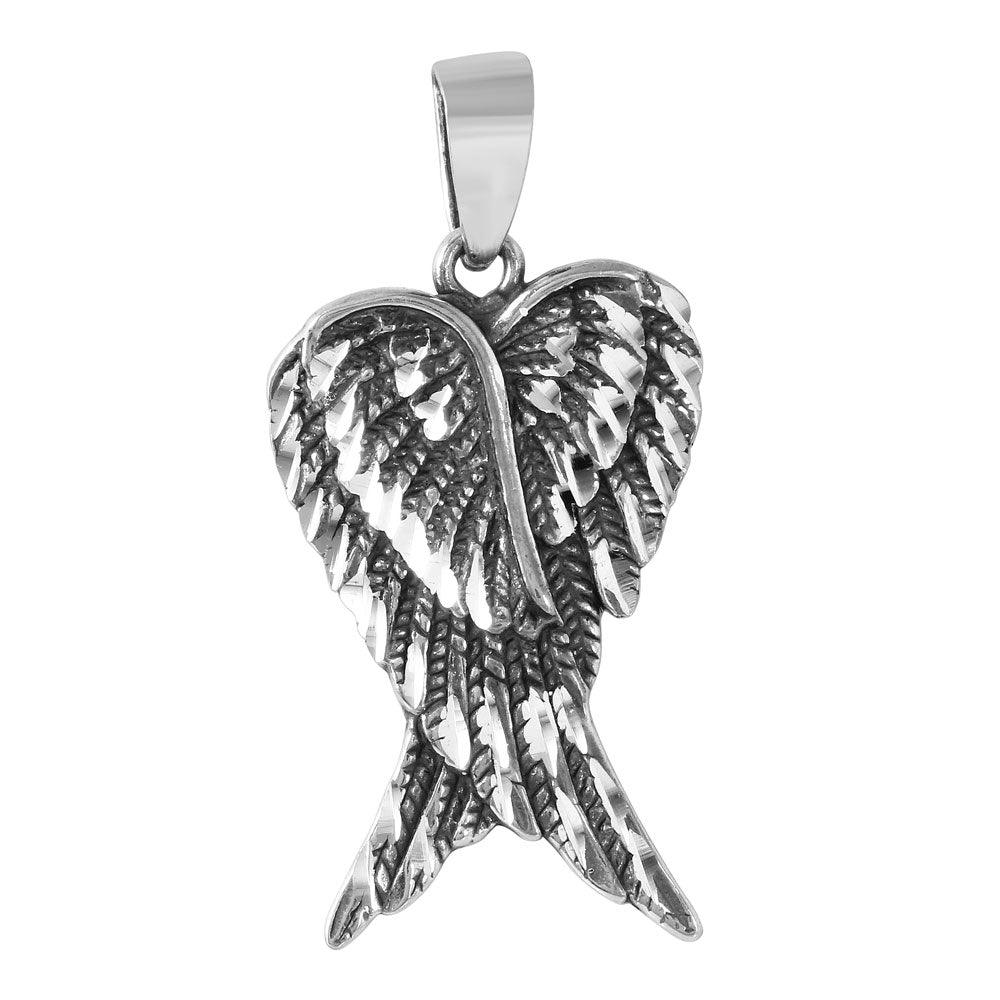 Silver 925 Double Crossed Wings Pendant - STP01152