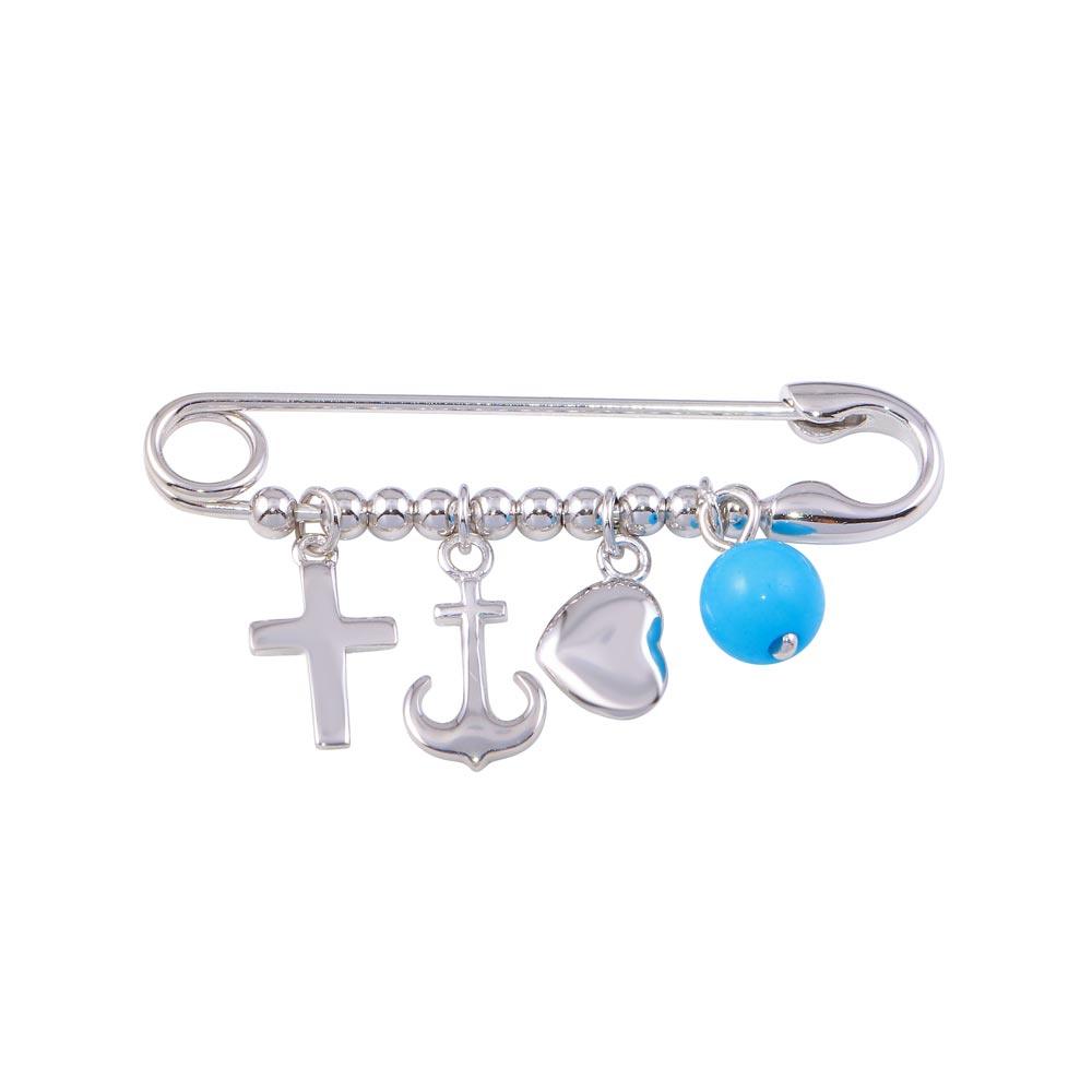 Silver 925 Rhodium Plated Beads Pin Pendant - STP01136