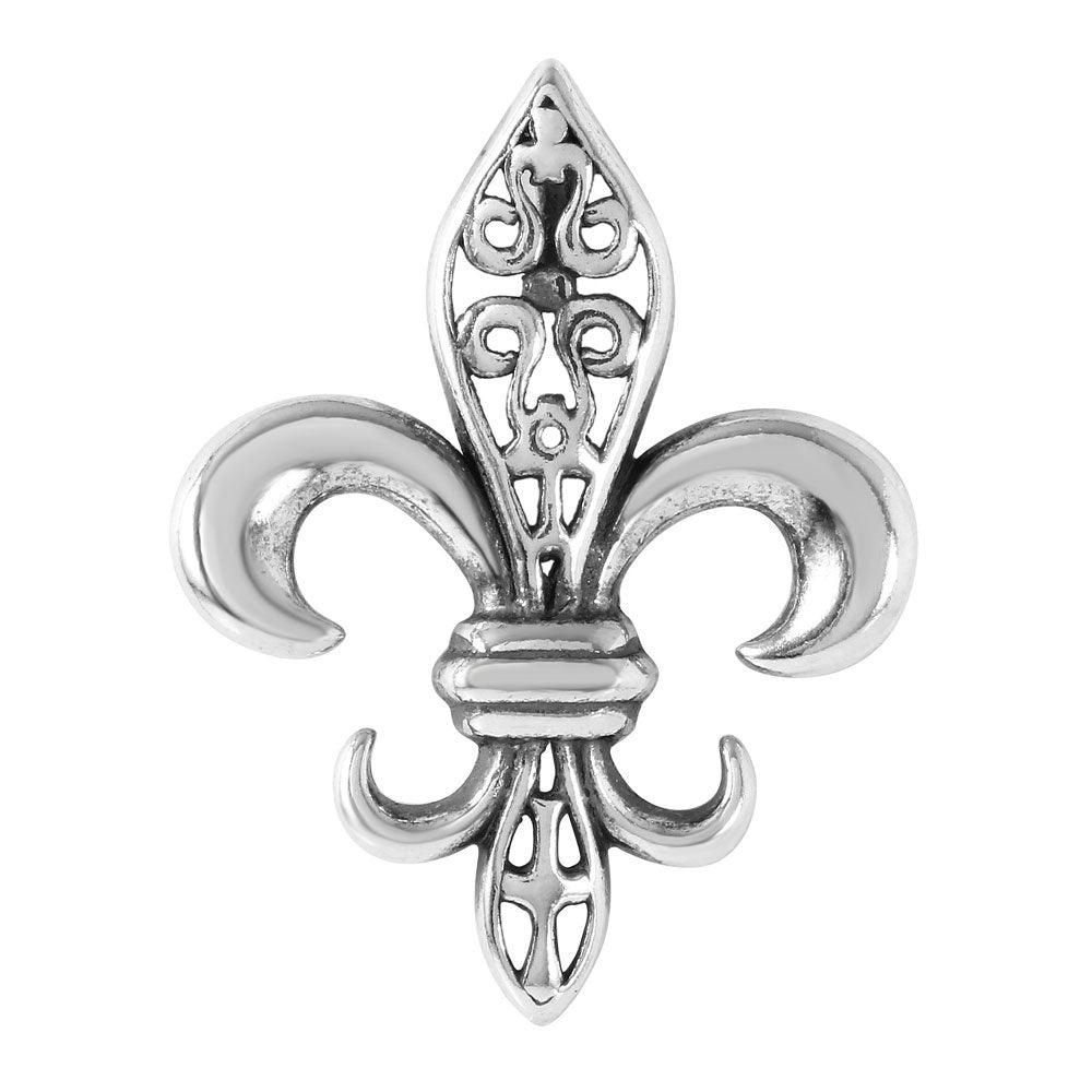 Silver 925 Stylized Fleur de Lis Shaped Pendant - STP01154