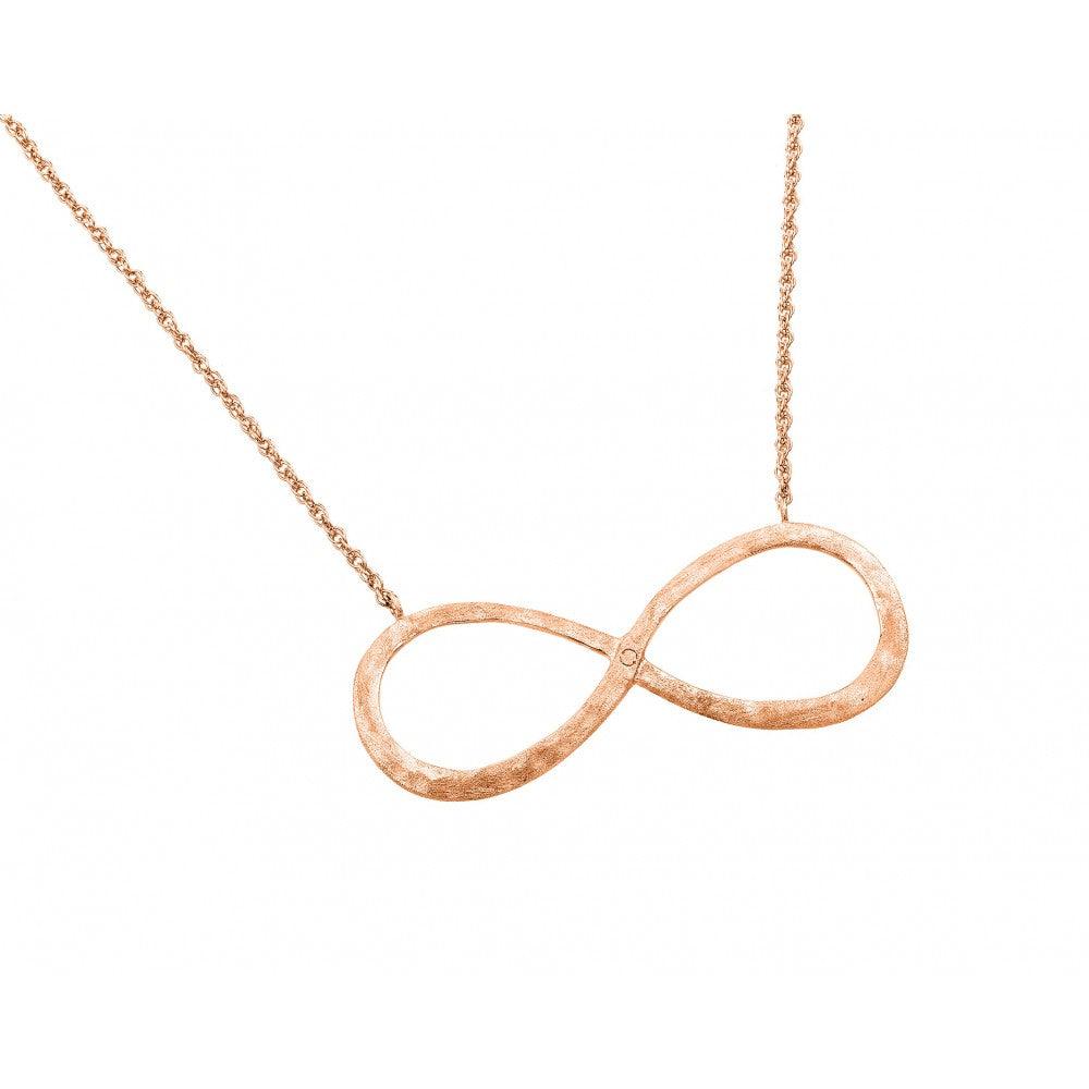 Silver 925 Rose Gold Plated Infinity Pendant Necklace - STP01388RGP