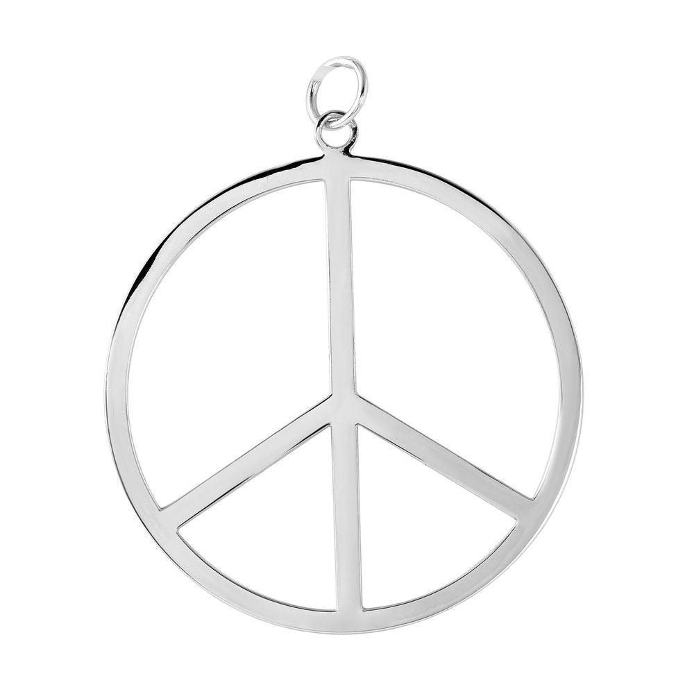 Silver 925 Open Peace Symbol Pendant - STP01222