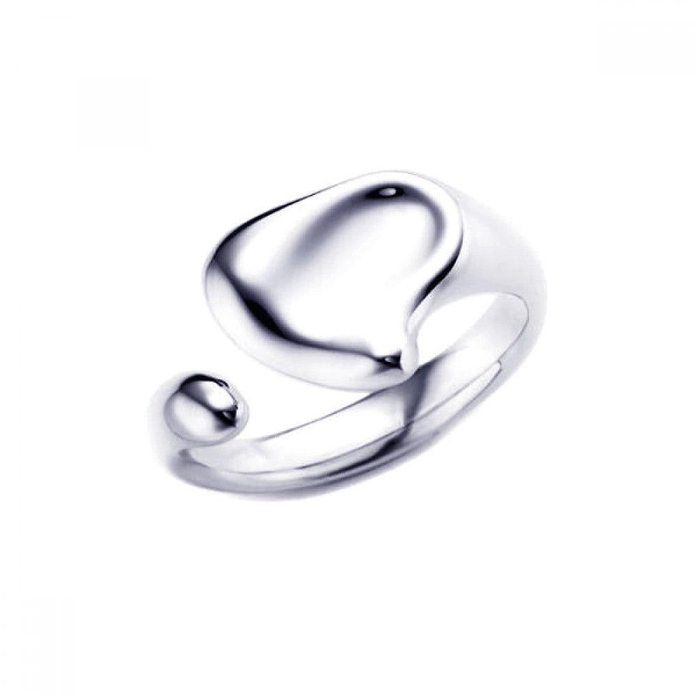 Closeout-Silver 925 Rhodium Plated Liquid Like Ring - STR00183