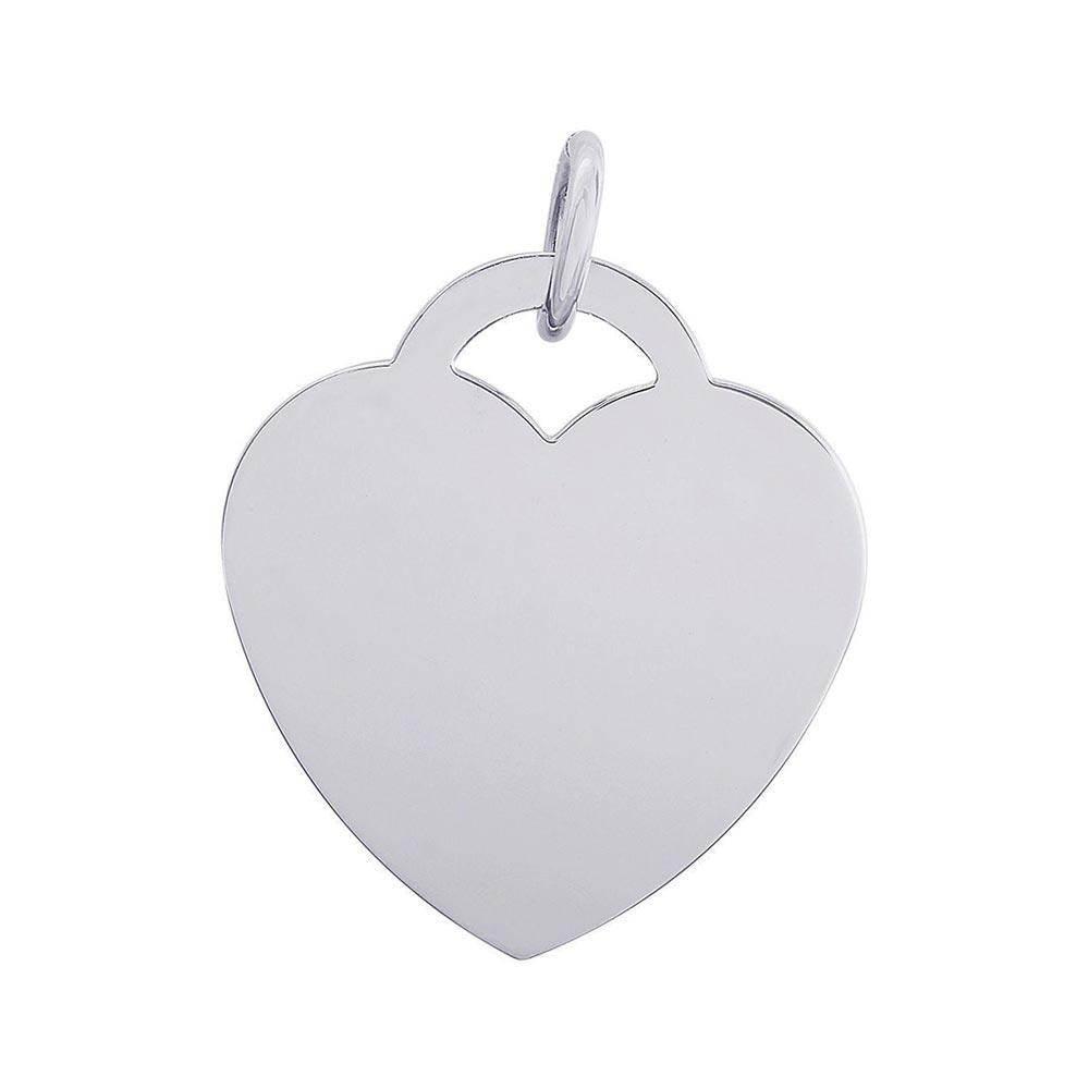 High Polished 925 Sterling Silver Toggle Heart Engravable with Bail - CHRT08