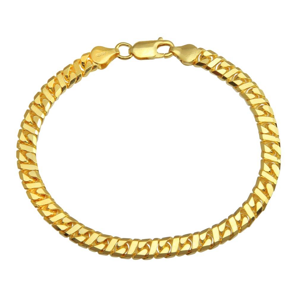 925 Sterling Gold Plated Dollar Miami Cuban Bracelet 5.8mm - VGB13