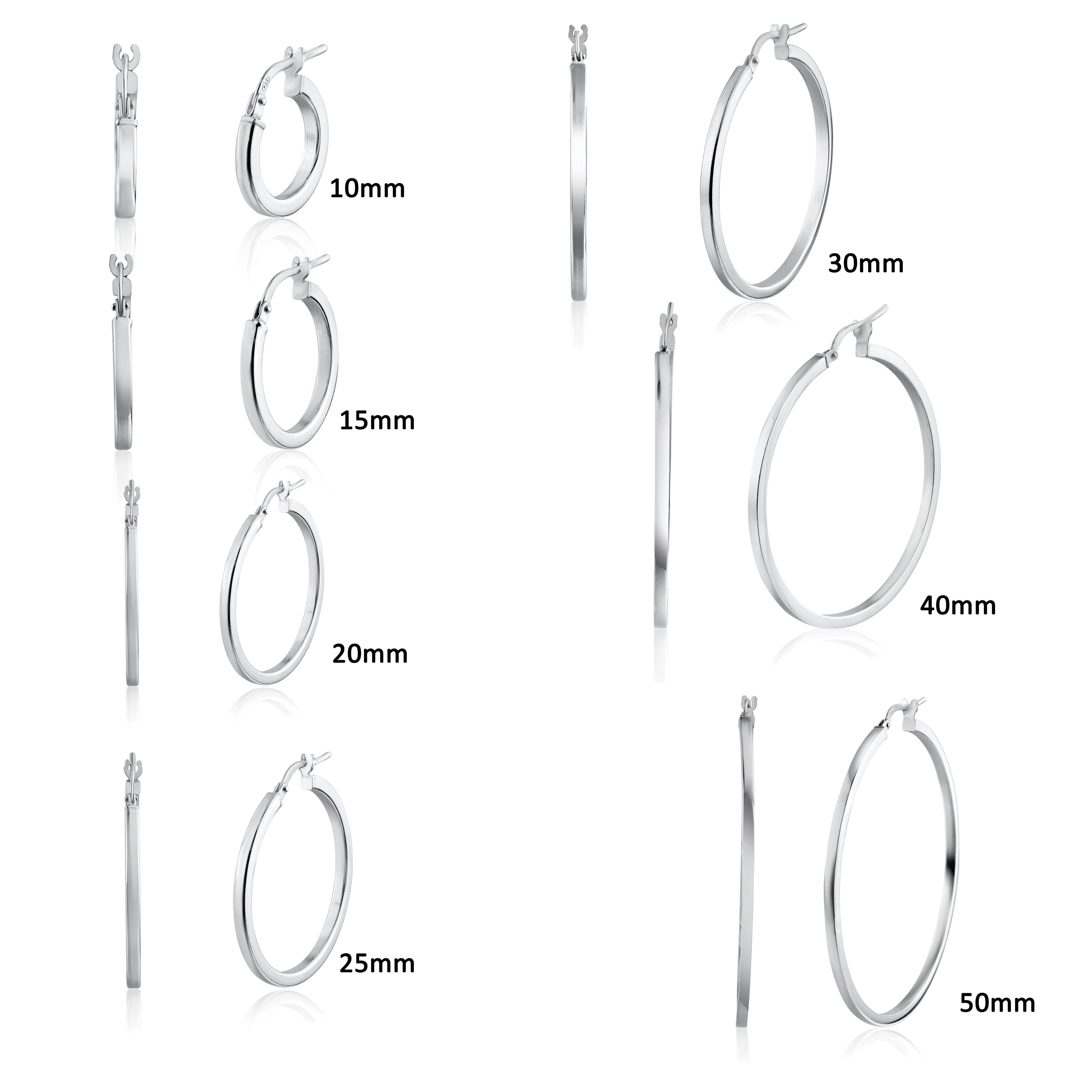 Rhodium Plated 925 Sterling Silver Silver 2mm Hoop Earring - ARE00026RH