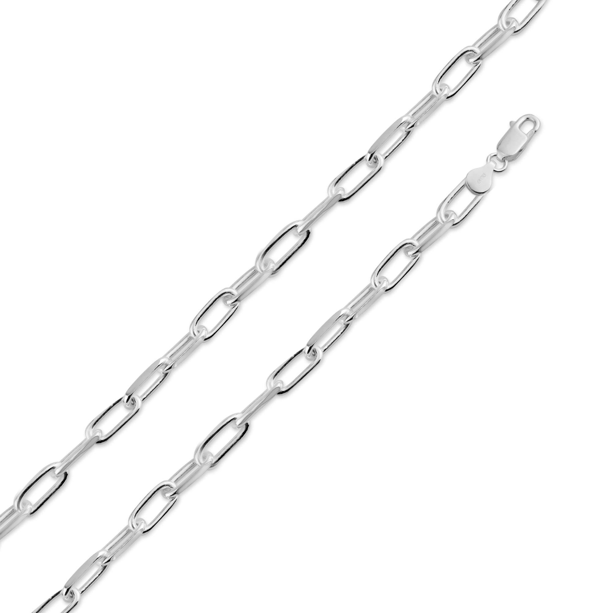 925 Sterling Silver Diamond Cut Paperclip Link Chain 4.6mm - CH21