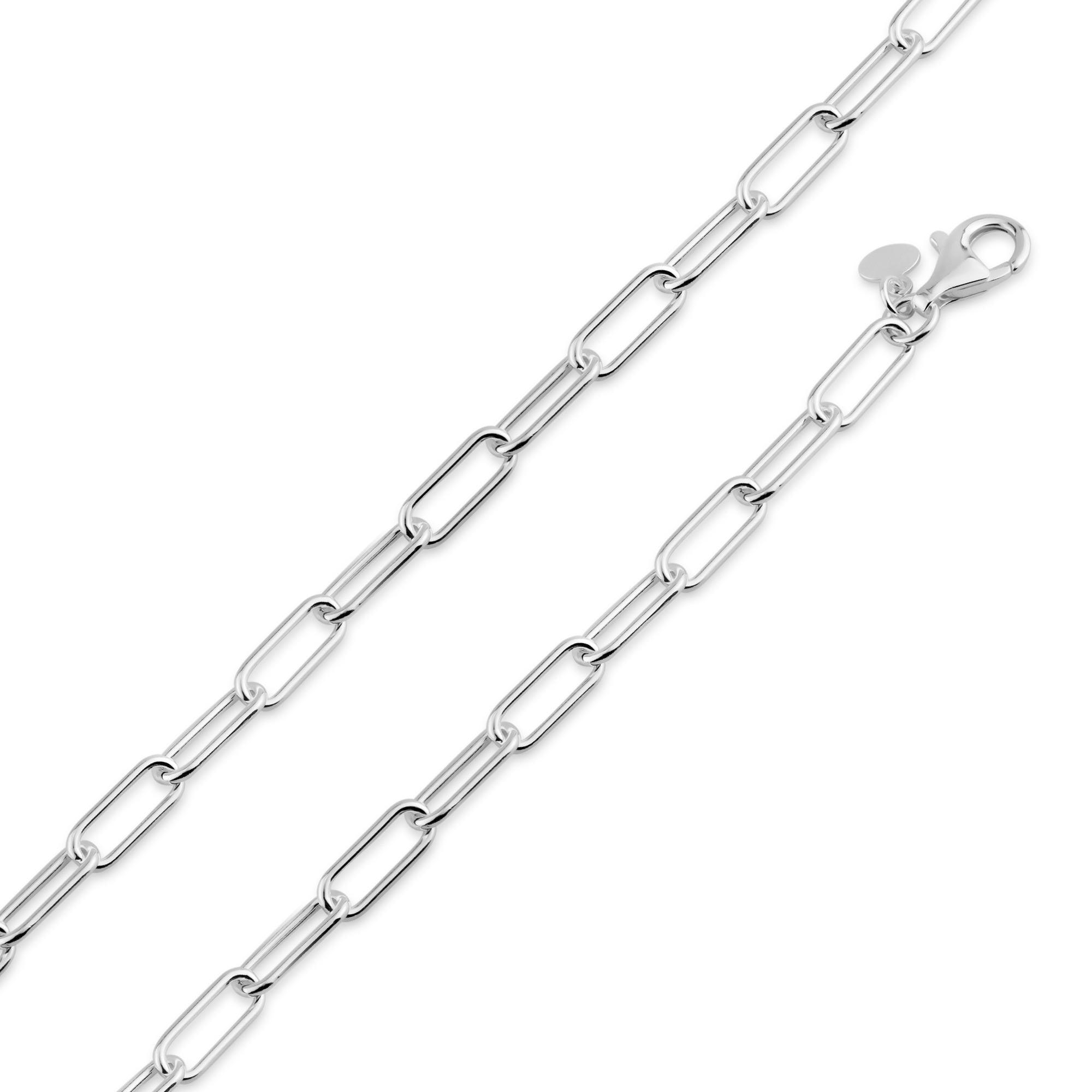 925 Sterling Silver Diamond Cut Paperclip Link Bracelet and Chain 6mm - CH22