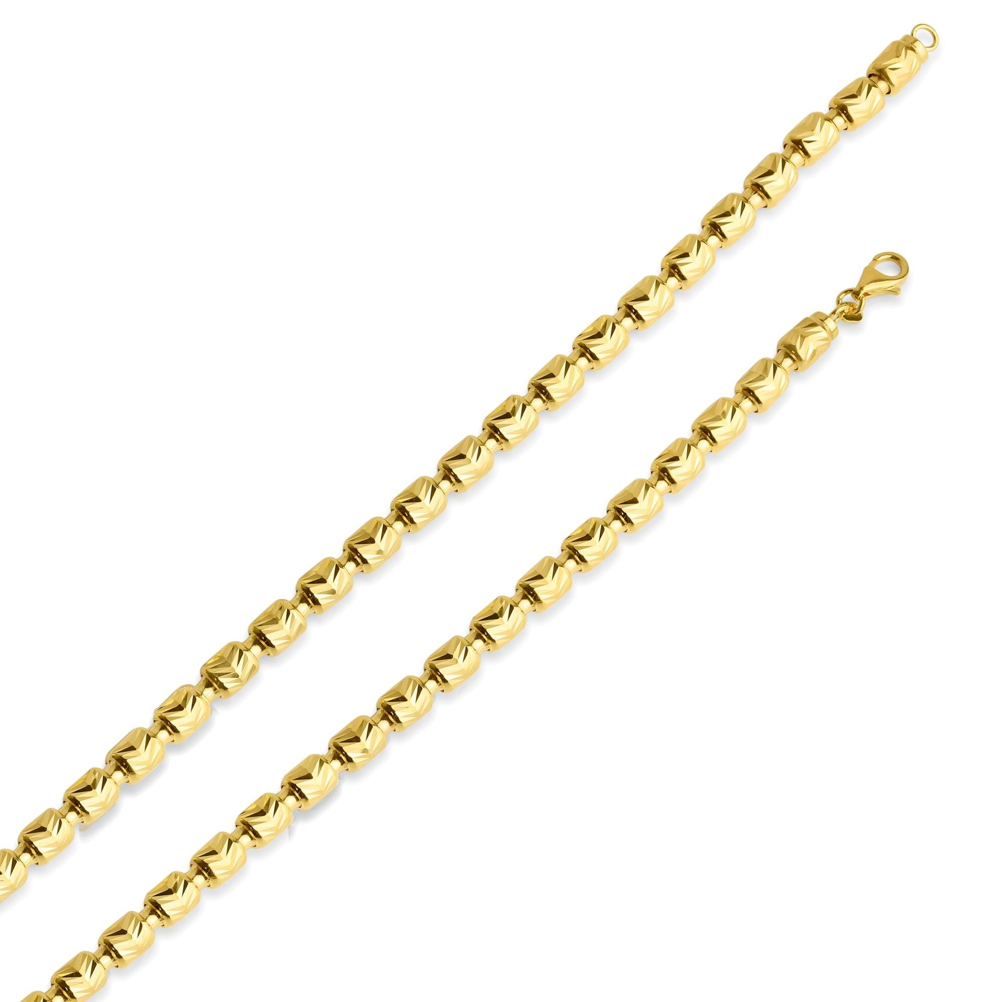 Gold Plated 925 Sterling Silver Barrel Arrow Chain 6mm - CH540 GP