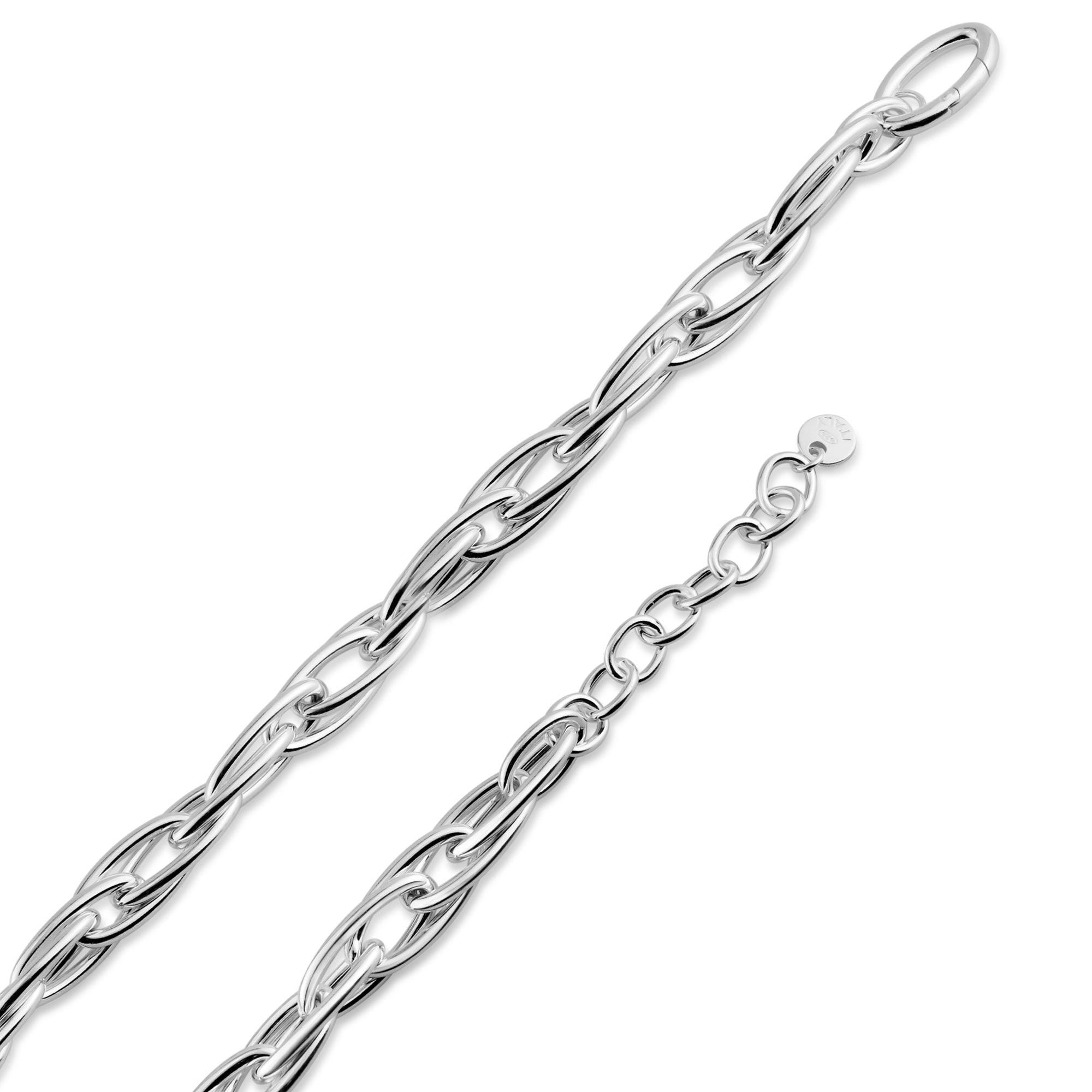 925 Sterling Silver Multi Link Paperclip Bracelet and Chain 10.7mm - CH550