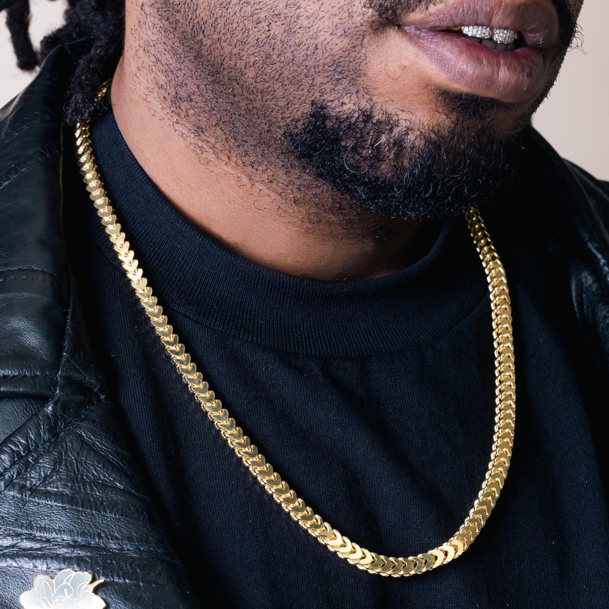 Gold Plated 925 Sterling Silver Franco Chain 5.6MM - CHHW108 GP