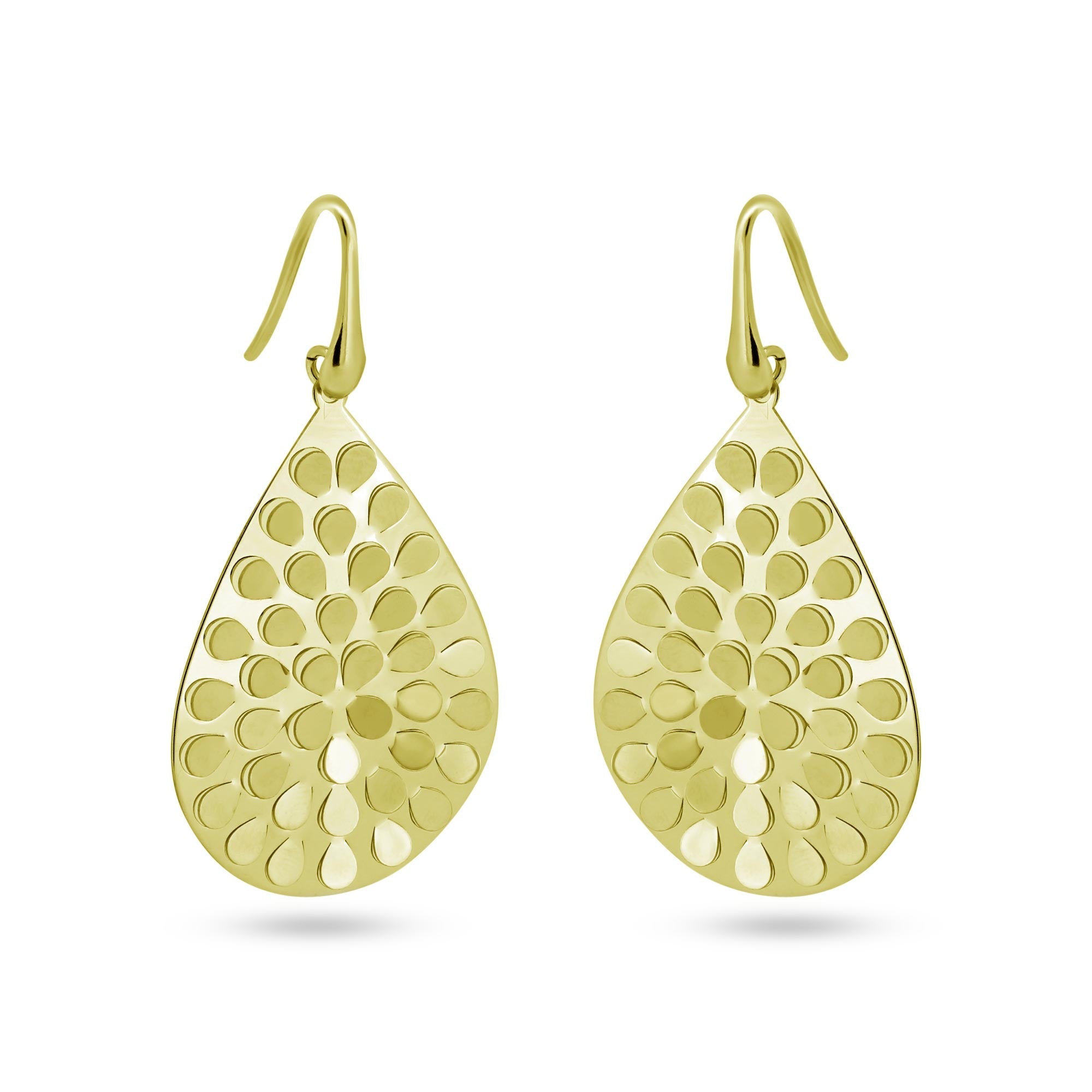 Sterling Silver Gold Plated Pear Shape Earring - ECE00016Y