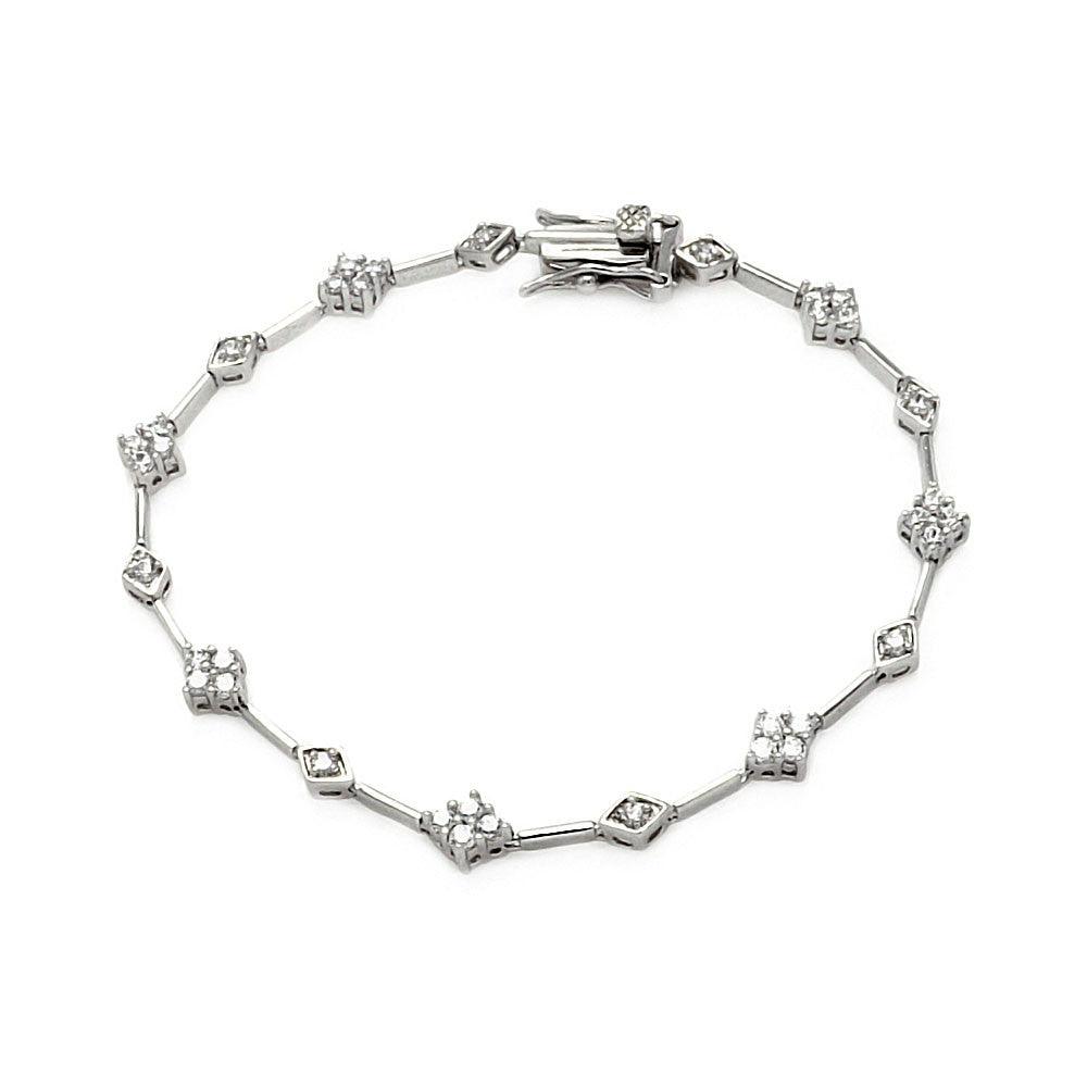 Silver 925 Rhodium Plated Clear Tennis CZ Bracelet - BGB00102