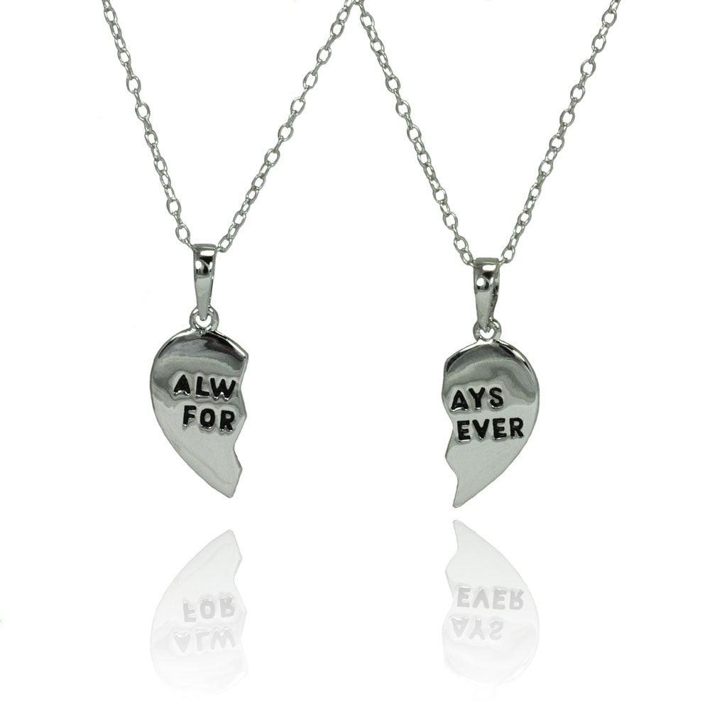 Silver 925 Rhodium Plated Always Forever Necklace - BGP00768