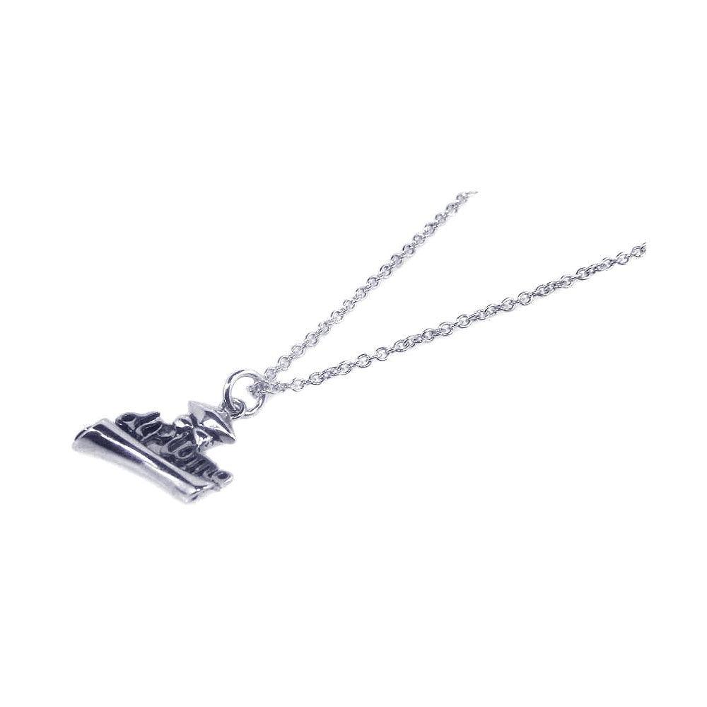 Silver 925 Rhodium Plated Diploma Pendant Necklace - STP00509