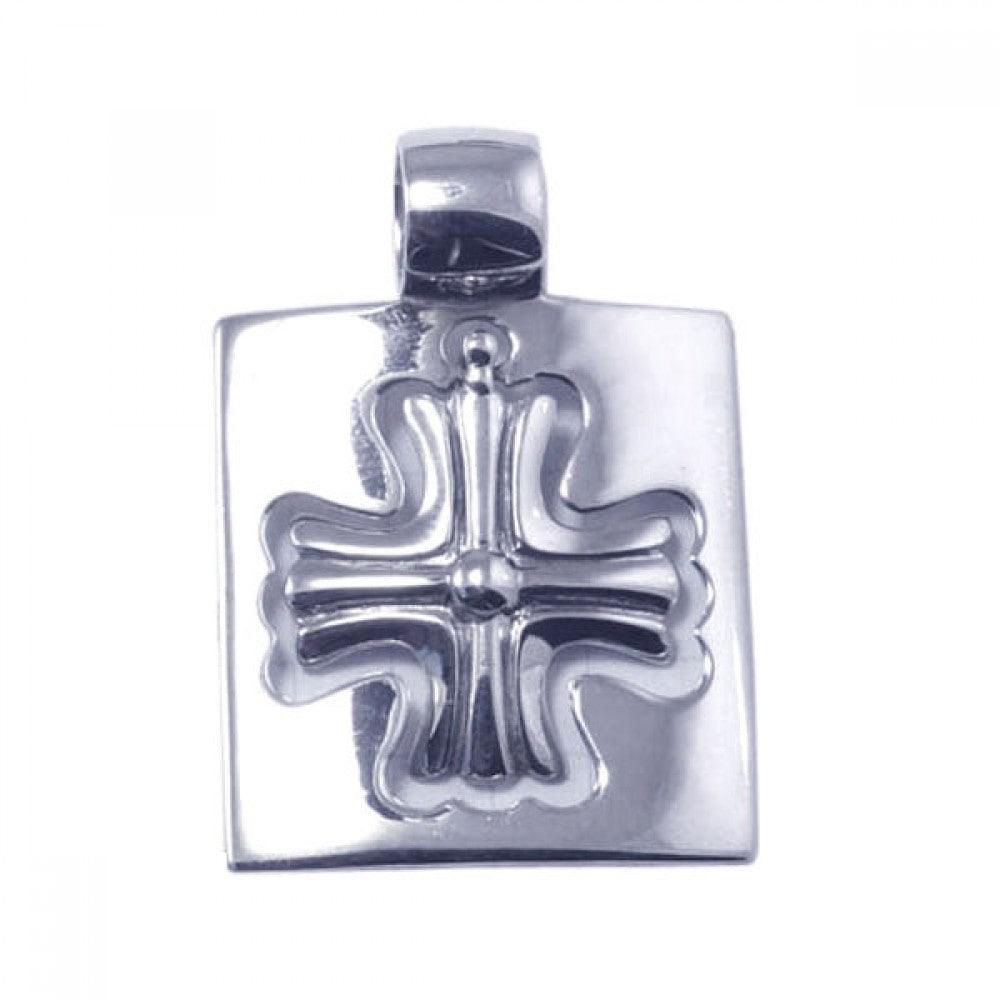 Closeout-Silver 925 Rhodium Plated Cross Pendant - STP00775